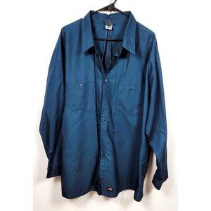 Red Kap 3XL Dark blue long sleeves mesh back work shirt with button front